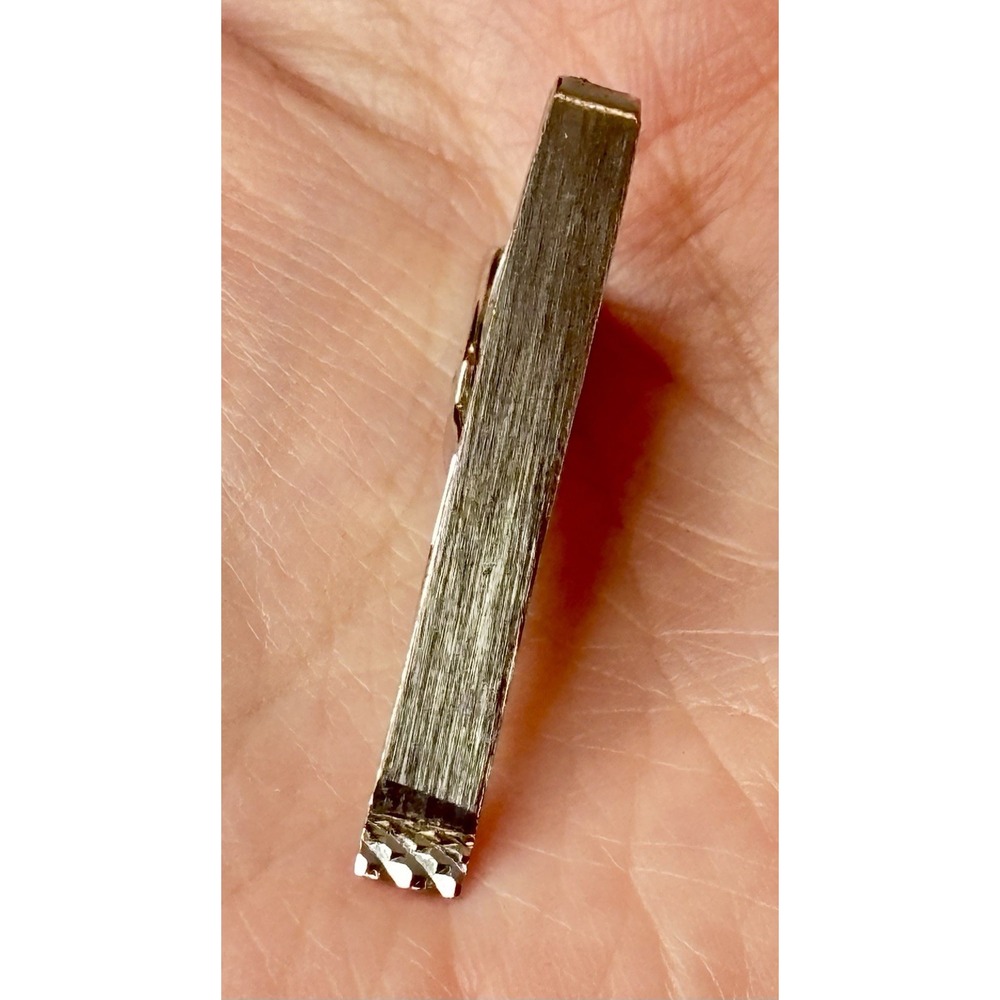 Vintage La Mode Sterling Silver Tie Clip Mid Century Minimalist Men's Signed